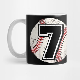 Kids Birthday Boy 7 Seven Baseball 7Th Birthday Baseball Player Mug